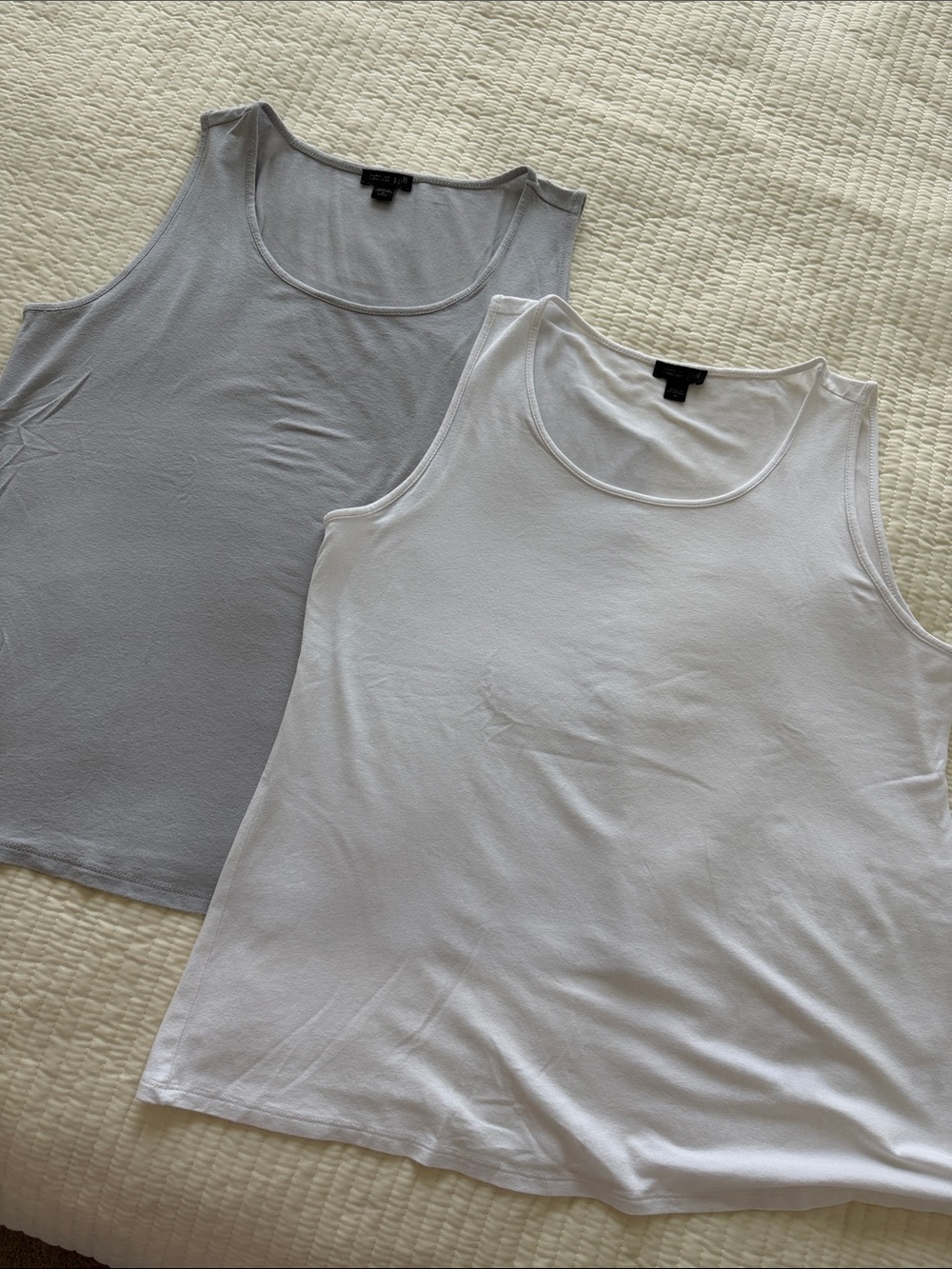 Lot of 2 J.Jill White and Gray Tank Tops